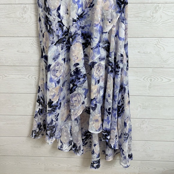 Alex Evening Women’s Purple Floral Sleeveless Tea Length Dress. Size 8 - Picture 4 of 8